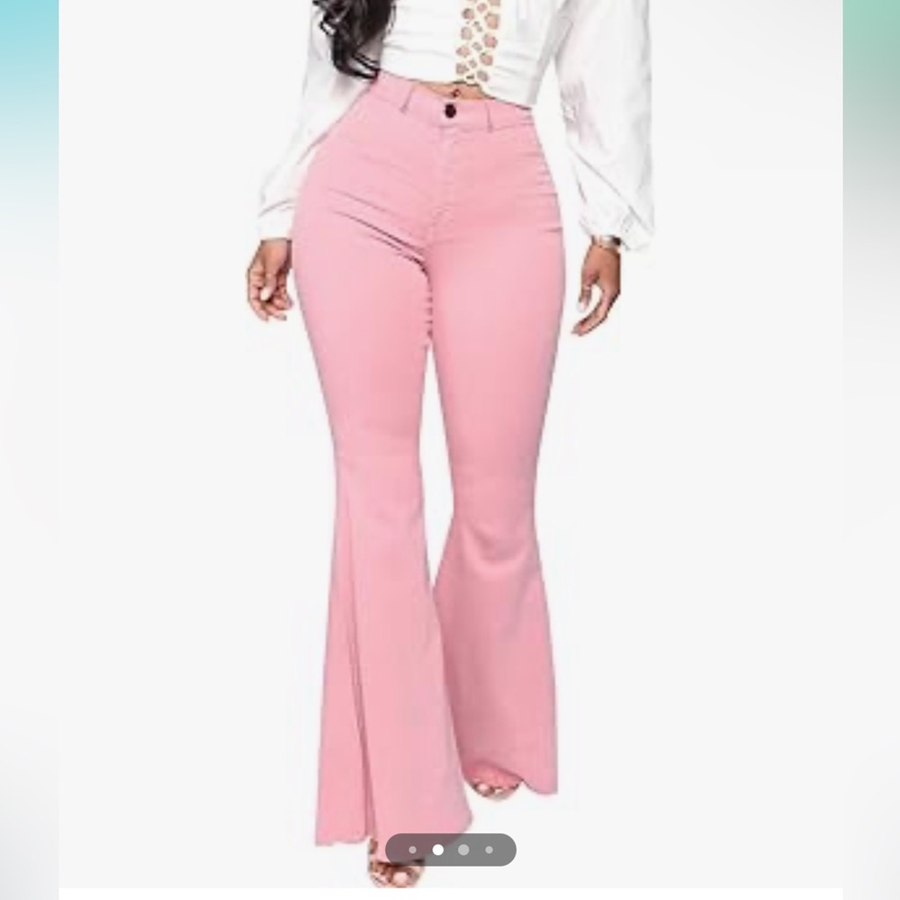 Pink flare pants